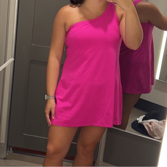 One shoulder pink workout dress - Picture 1 of 1